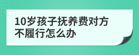 10岁孩子抚养费对方不履行怎么办