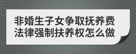 非婚生子女争取抚养费法律强制扶养权怎么做