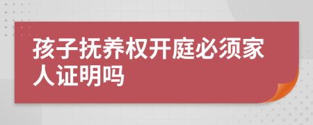 孩子抚养权开庭必须家人证明吗