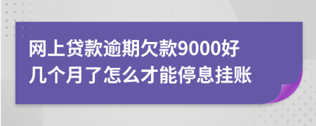 网上贷款逾期欠款9000好几个月了怎么才能停息挂账