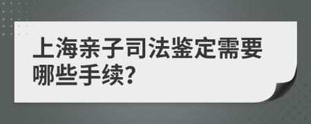 上海亲子司法鉴定需要哪些手续？