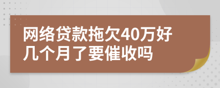 网络贷款拖欠40万好几个月了要催收吗
