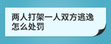 两人打架一人双方逃逸怎么处罚