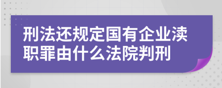 刑法还规定国有企业渎职罪由什么法院判刑