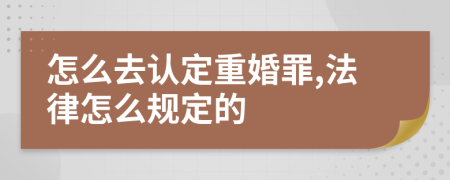 怎么去认定重婚罪,法律怎么规定的