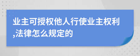 业主可授权他人行使业主权利,法律怎么规定的