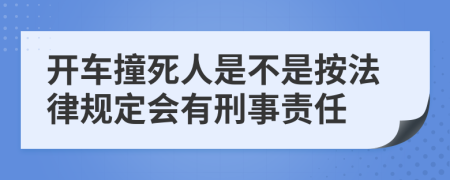 开车撞死人是不是按法律规定会有刑事责任