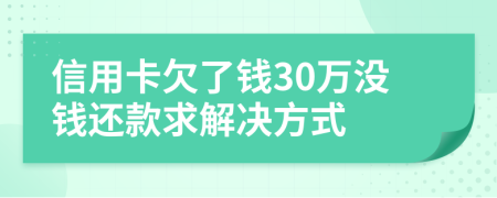 信用卡欠了钱30万没钱还款求解决方式