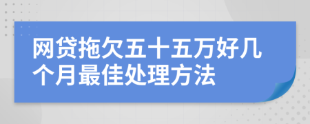网贷拖欠五十五万好几个月最佳处理方法