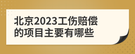 北京2023工伤赔偿的项目主要有哪些