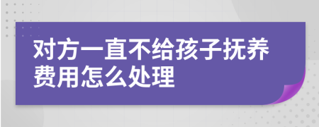 对方一直不给孩子抚养费用怎么处理