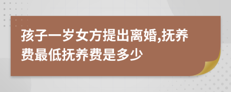 孩子一岁女方提出离婚,抚养费最低抚养费是多少