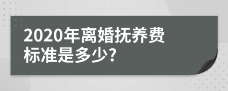 2020年离婚抚养费标准是多少?