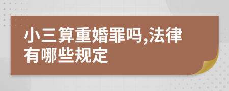 小三算重婚罪吗,法律有哪些规定