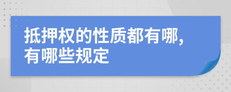 抵押权的性质都有哪,有哪些规定