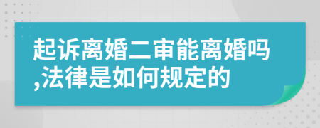 起诉离婚二审能离婚吗,法律是如何规定的