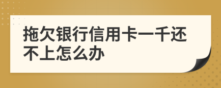 拖欠银行信用卡一千还不上怎么办