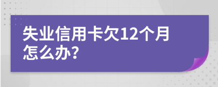 失业信用卡欠12个月怎么办？
