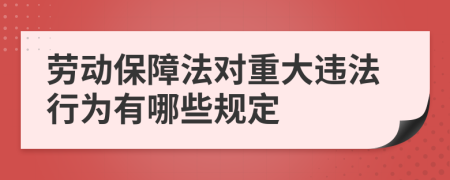 劳动保障法对重大违法行为有哪些规定