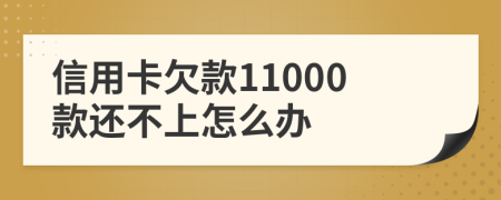 信用卡欠款11000款还不上怎么办