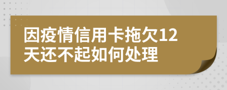 因疫情信用卡拖欠12天还不起如何处理