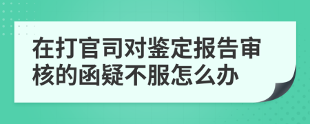 在打官司对鉴定报告审核的函疑不服怎么办