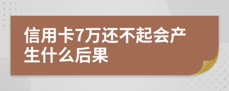 信用卡7万还不起会产生什么后果
