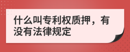 什么叫专利权质押，有没有法律规定