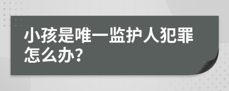 小孩是唯一监护人犯罪怎么办？