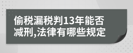 偷税漏税判13年能否减刑,法律有哪些规定