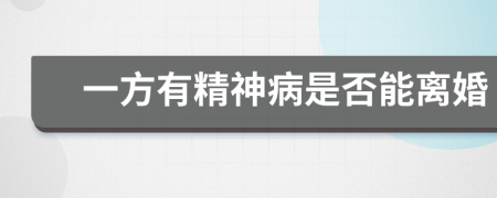 一方有精神病是否能离婚