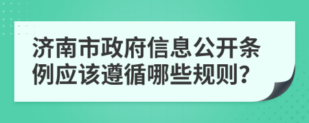 济南市政府信息公开条例应该遵循哪些规则？