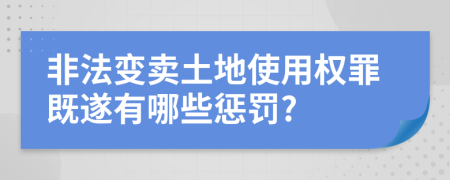非法变卖土地使用权罪既遂有哪些惩罚?