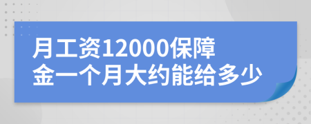 月工资12000保障金一个月大约能给多少