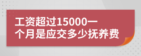 工资超过15000一个月是应交多少抚养费