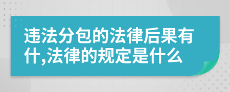 违法分包的法律后果有什,法律的规定是什么