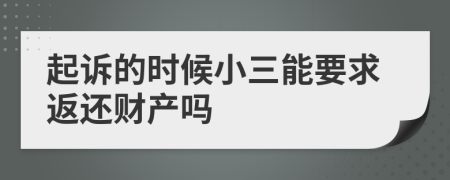 起诉的时候小三能要求返还财产吗