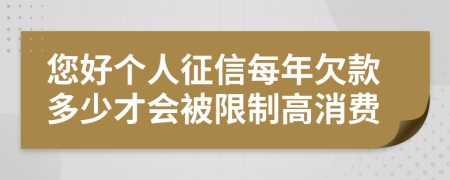 您好个人征信每年欠款多少才会被限制高消费