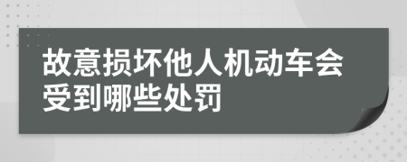 故意损坏他人机动车会受到哪些处罚