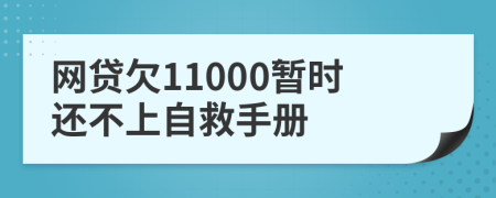网贷欠11000暂时还不上自救手册