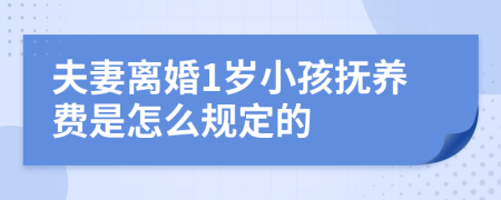 夫妻离婚1岁小孩抚养费是怎么规定的