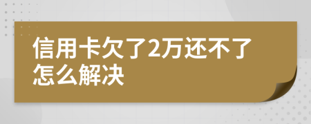 信用卡欠了2万还不了怎么解决