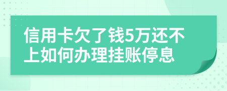 信用卡欠了钱5万还不上如何办理挂账停息
