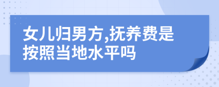 女儿归男方,抚养费是按照当地水平吗