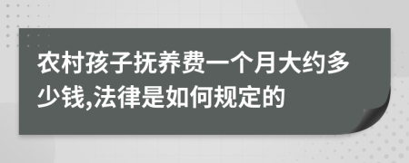 农村孩子抚养费一个月大约多少钱,法律是如何规定的