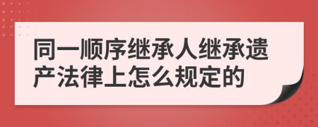 同一顺序继承人继承遗产法律上怎么规定的