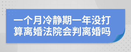 一个月冷静期一年没打算离婚法院会判离婚吗