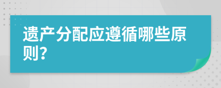 遗产分配应遵循哪些原则？