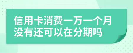 信用卡消费一万一个月没有还可以在分期吗