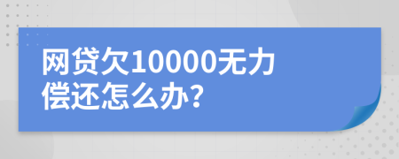 网贷欠10000无力偿还怎么办？